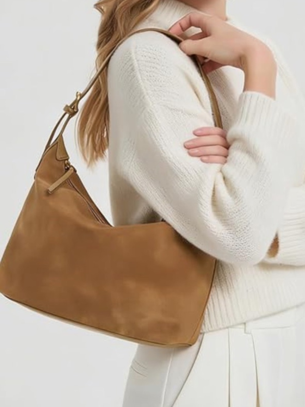 Anthropologie Curved Shoulder Hobo in Saddle Tan